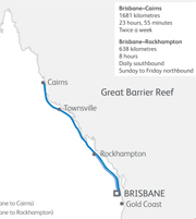 Spirit of QueenslandTrain Route Map